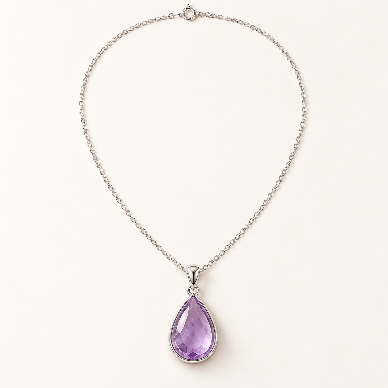 Amethyst Teardrop Necklace